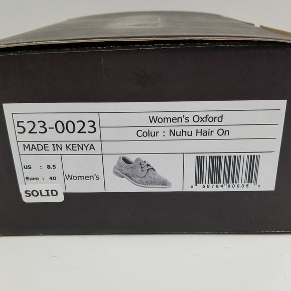 Uwezo African Handmade NuHu Fur Leather Oxford 8.5 - Picture 7 of 8